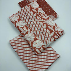 Morden Super Rust Floral Printed Cotton Kurta Set with Striped Pants & Dupatta