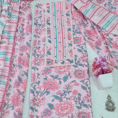 Modern Super Cotton Printed Unstiched Dress Material With Cotton Dupatta