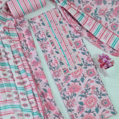 Modern Super Cotton Printed Unstiched Dress Material With Cotton Dupatta