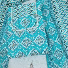 Modern Super Cotton Printed Unstiched Dress Material With Cotton Dupatta
