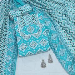Modern Super Cotton Printed Unstiched Dress Material With Cotton Dupatta