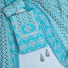 Modern Super Cotton Printed Unstiched Dress Material With Cotton Dupatta