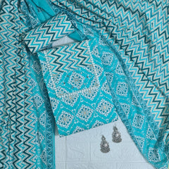 Modern Super Cotton Printed Unstiched Dress Material With Cotton Dupatta