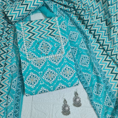 Modern Super Cotton Printed Unstiched Dress Material With Cotton Dupatta