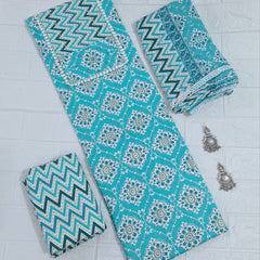 Modern Super Cotton Printed Unstiched Dress Material With Cotton Dupatta