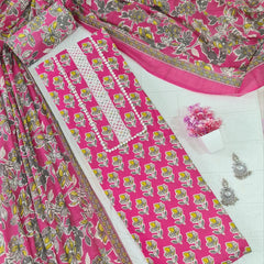 Modern Super Cotton Printed Unstiched Dress Material With Cotton Dupatta
