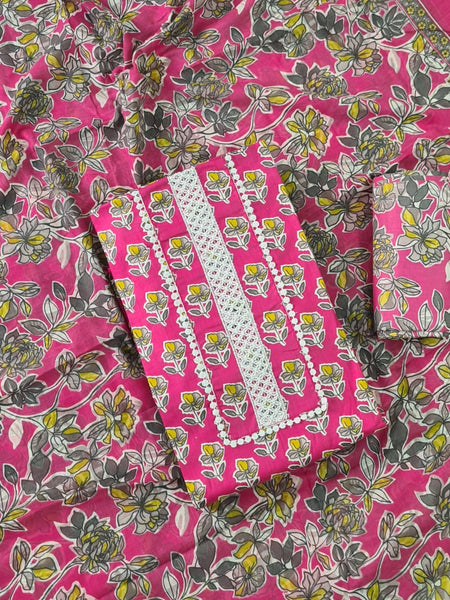Modern Super Cotton Printed Unstiched Dress Material With Cotton Dupatta