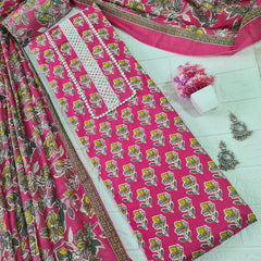 Modern Super Cotton Printed Unstiched Dress Material With Cotton Dupatta