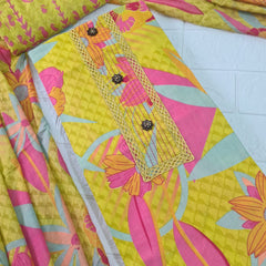 Modern Super Cotton Printed Unstiched Dress Material With Cotton Dupatta