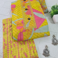 Modern Super Cotton Printed Unstiched Dress Material With Cotton Dupatta