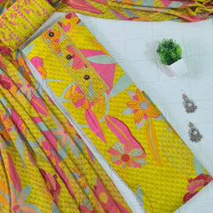 Modern Super Cotton Printed Unstiched Dress Material With Cotton Dupatta