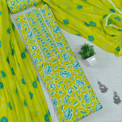 Modern Super Cotton Printed Unstiched Dress Material With Cotton Dupatta