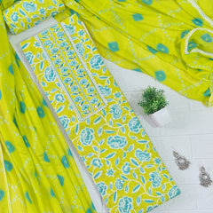 Modern Super Cotton Printed Unstiched Dress Material With Cotton Dupatta