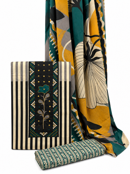Modern Super Cotton Printed Unstiched Dress Material With Cotton Dupatta