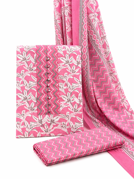 Modern Super Cotton Printed Unstiched Dress Material With Cotton Dupatta