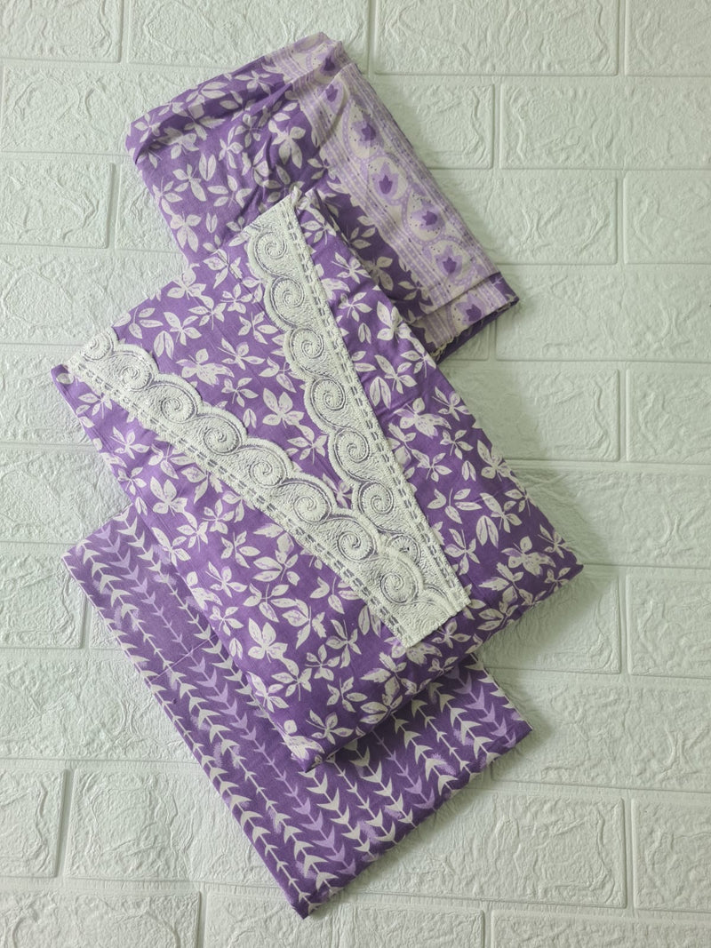 Modern Super Cotton Printed Unstiched Dress Material With Cotton Dupatta
