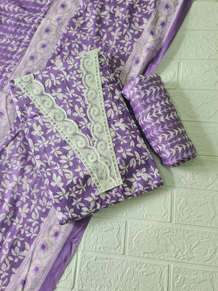 Modern Super Cotton Printed Unstiched Dress Material With Cotton Dupatta