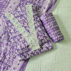 Modern Super Cotton Printed Unstiched Dress Material With Cotton Dupatta