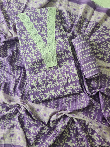 Modern Super Cotton Printed Unstiched Dress Material With Cotton Dupatta