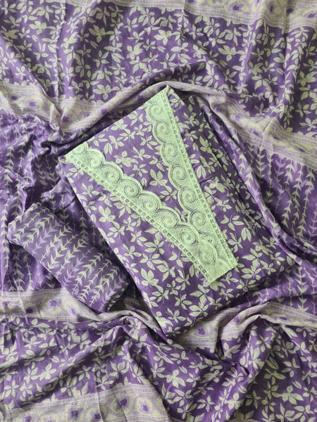 Modern Super Cotton Printed Unstiched Dress Material With Cotton Dupatta
