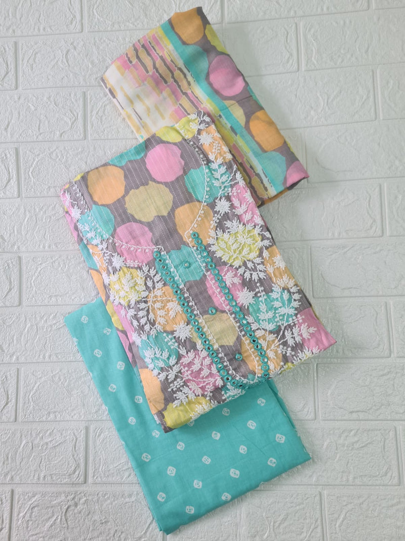 Modern Super Cotton Printed Unstiched Dress Material With Cotton Dupatta