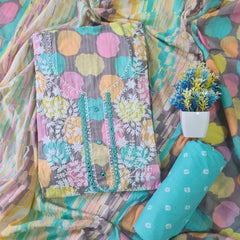 Modern Super Cotton Printed Unstiched Dress Material With Cotton Dupatta