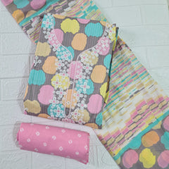 Modern Super Cotton Printed Unstiched Dress Material With Cotton Dupatta