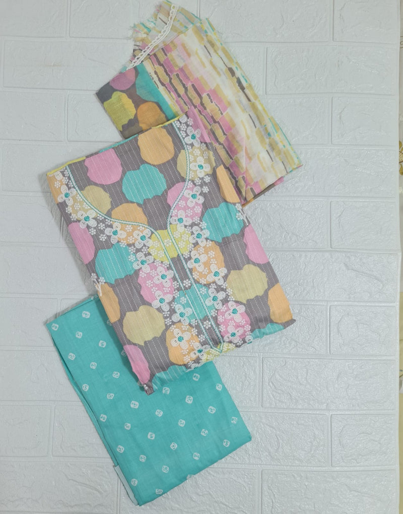 Modern Super Cotton Printed Unstiched Dress Material With Cotton Dupatta
