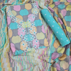 Modern Super Cotton Printed Unstiched Dress Material With Cotton Dupatta
