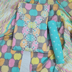 Modern Super Cotton Printed Unstiched Dress Material With Cotton Dupatta