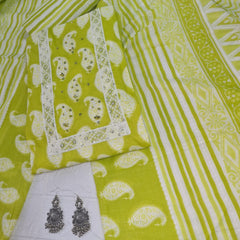 Modern Super Cotton Printed Unstiched Dress Material With Cotton Dupatta
