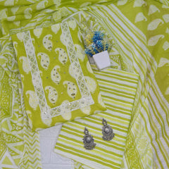 Modern Super Cotton Printed Unstiched Dress Material With Cotton Dupatta