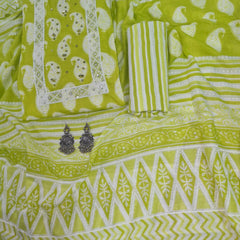 Modern Super Cotton Printed Unstiched Dress Material With Cotton Dupatta