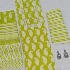 Modern Super Cotton Printed Unstiched Dress Material With Cotton Dupatta