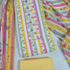 Modern Super Cotton Printed Unstiched Dress Material With Cotton Dupatta