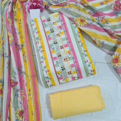 Modern Super Cotton Printed Unstiched Dress Material With Cotton Dupatta