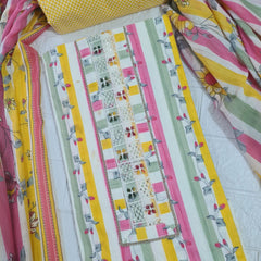 Modern Super Cotton Printed Unstiched Dress Material With Cotton Dupatta