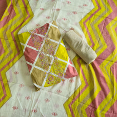 Modern Super Cotton Printed Unstiched Dress Material With Cotton Dupatta