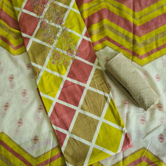 Modern Super Cotton Printed Unstiched Dress Material With Cotton Dupatta