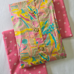 Modern Super Cotton Printed Unstiched Dress Material With Cotton Dupatta