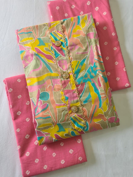 Modern Super Cotton Printed Unstiched Dress Material With Cotton Dupatta
