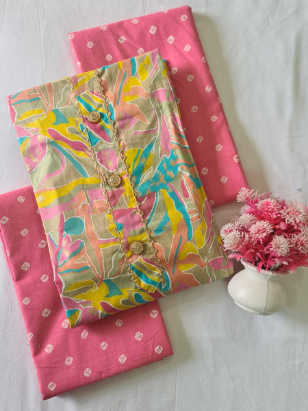 Modern Super Cotton Printed Unstiched Dress Material With Cotton Dupatta