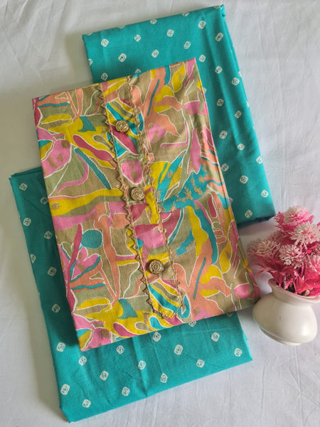 Modern Super Cotton Printed Unstiched Dress Material With Cotton Dupatta