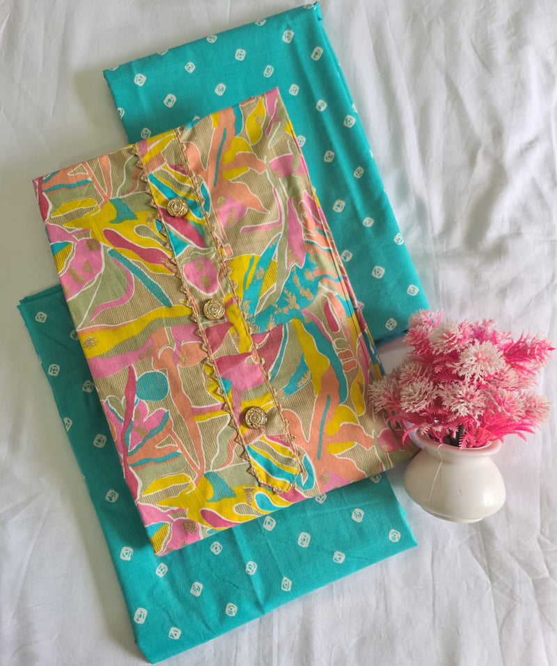 Modern Super Cotton Printed Unstiched Dress Material With Cotton Dupatta