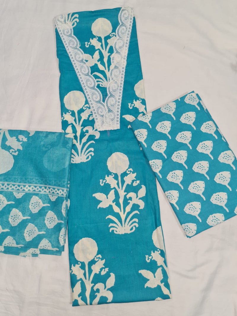 Modern Super Cotton Printed Unstiched Dress Material With Cotton Dupatta