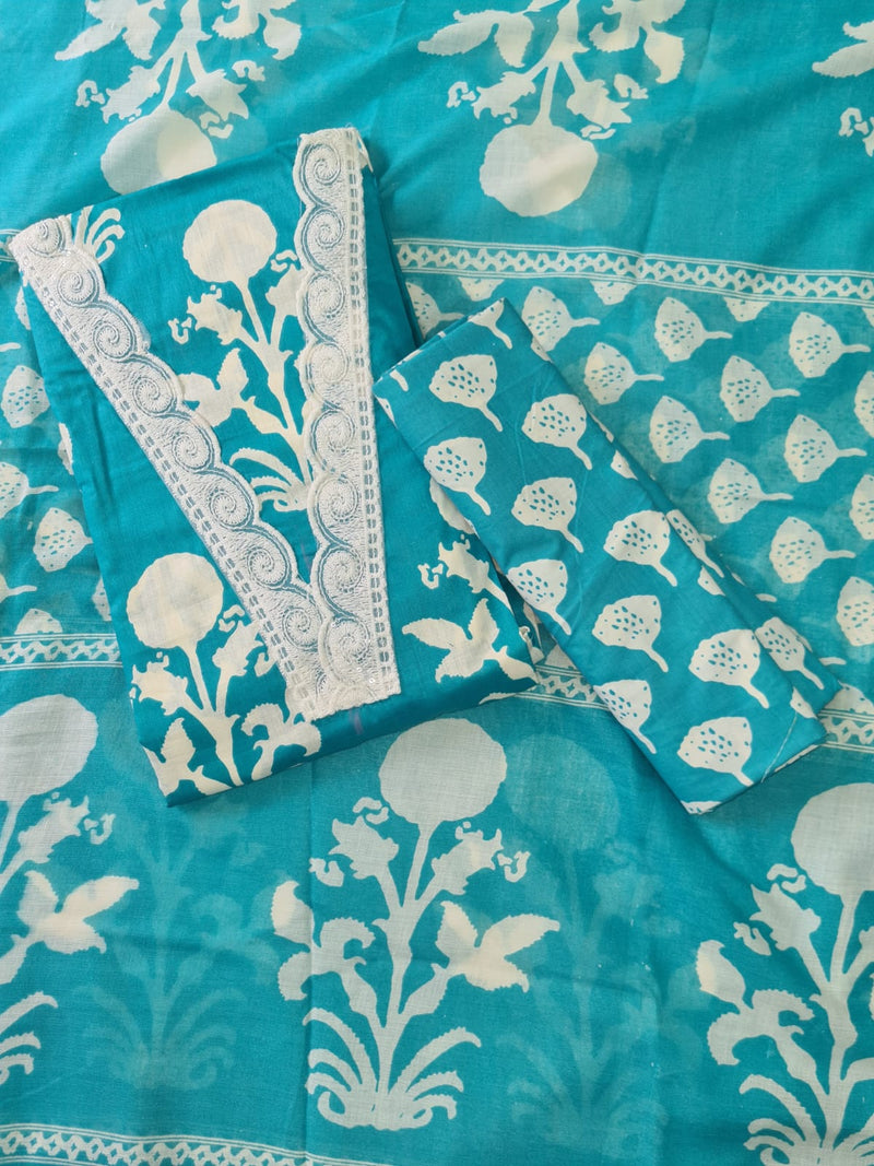 Modern Super Cotton Printed Unstiched Dress Material With Cotton Dupatta