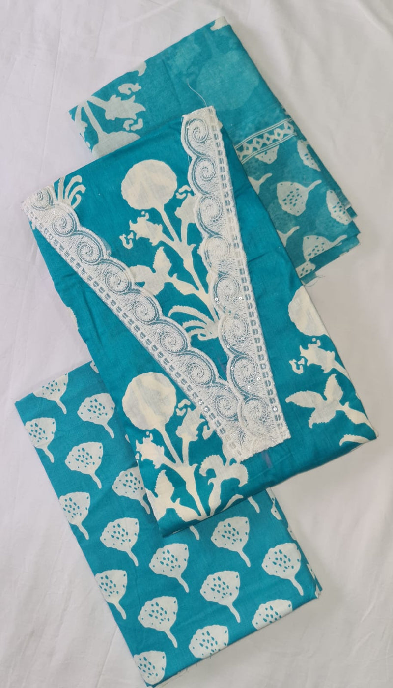 Modern Super Cotton Printed Unstiched Dress Material With Cotton Dupatta