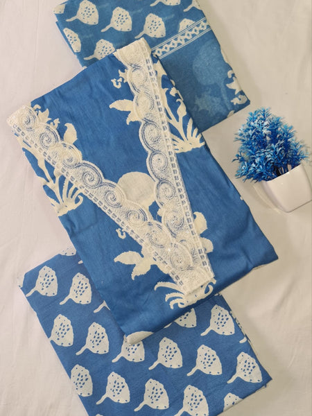 Modern Super Cotton Printed Unstiched Dress Material With Cotton Dupatta