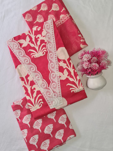 Modern Super Cotton Printed Unstiched Dress Material With Cotton Dupatta