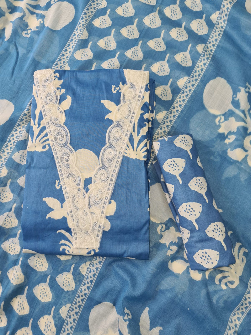 Modern Super Cotton Printed Unstiched Dress Material With Cotton Dupatta
